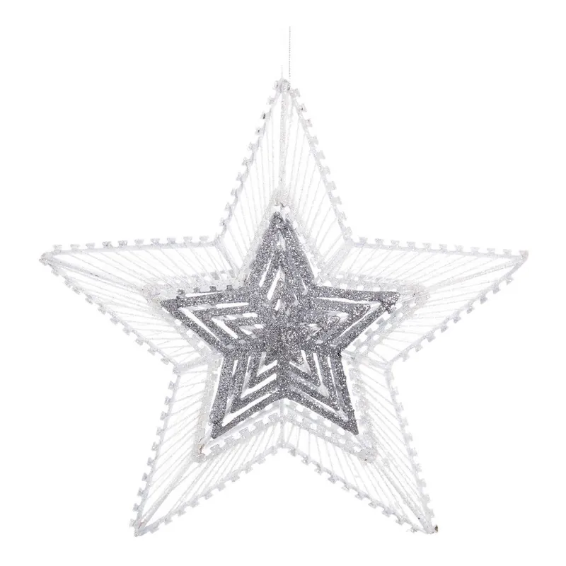 Biało-srebrna dekoracja świąteczna Ixia Star, 25 x 25 cm Bonami Cena promocyjna
