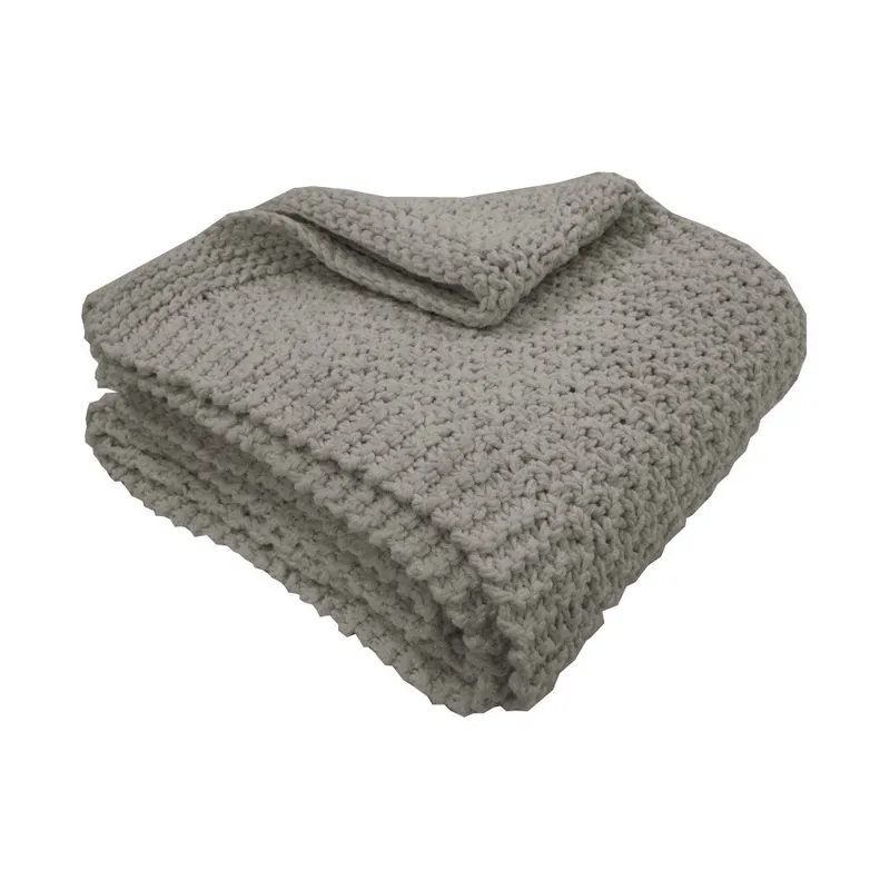 Hit cenowy Szary pled dziergany Overseas Naturel Taupe, 130x150 cm Bonami