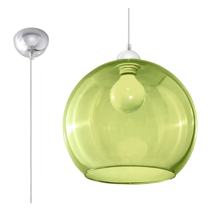 Zielona lampa wisząca z szklanym kloszem ø 30 cm Bilbao – Sollux Bonami Kup online