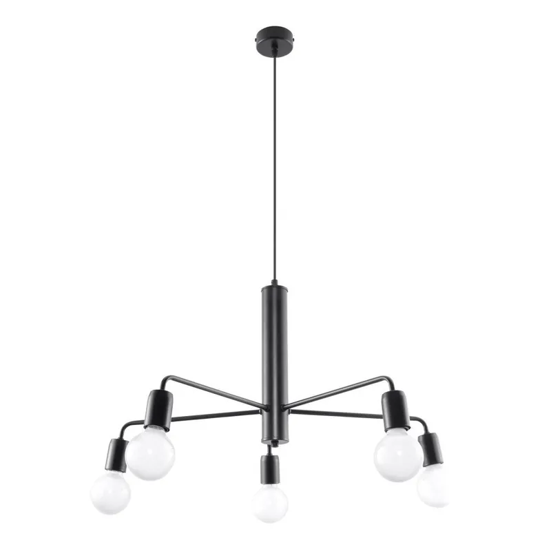 Wyprzedaż Czarna lampa wisząca z metalowym kloszem ø 64 cm Donato – Sollux Bonami