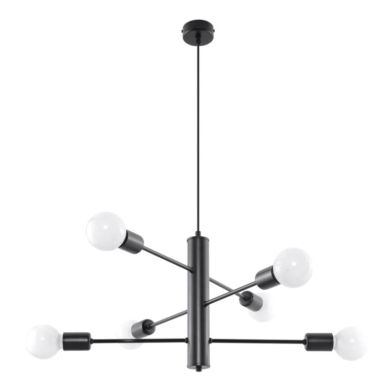 Zniżka Czarna lampa wisząca Sollux Donato 6 Bonami