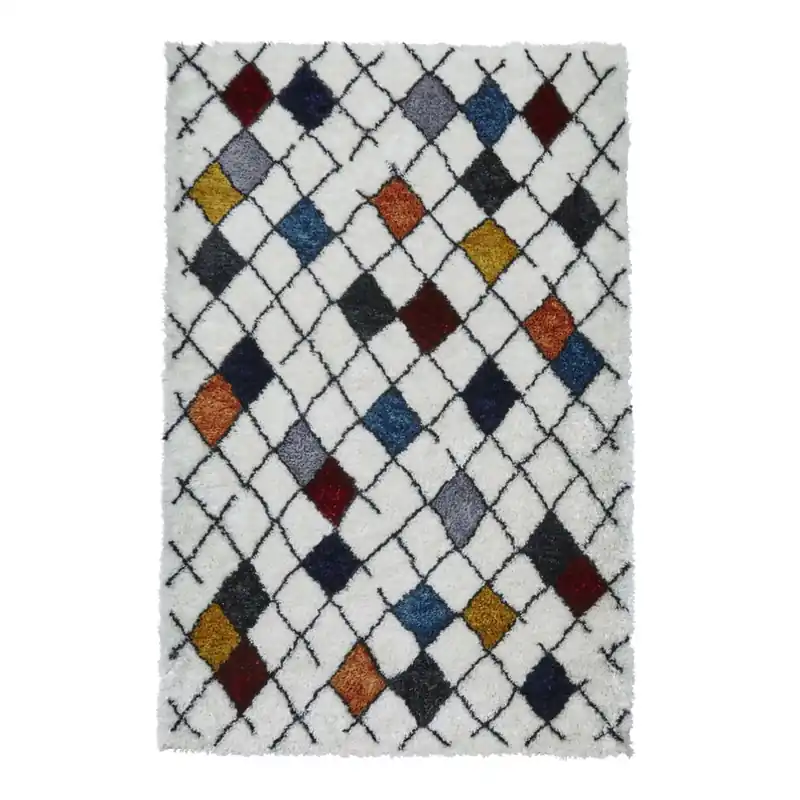 Biały dywan z kolorowymi wzorami Think Rugs Broadway, 120x170 cm Bonami Taniej