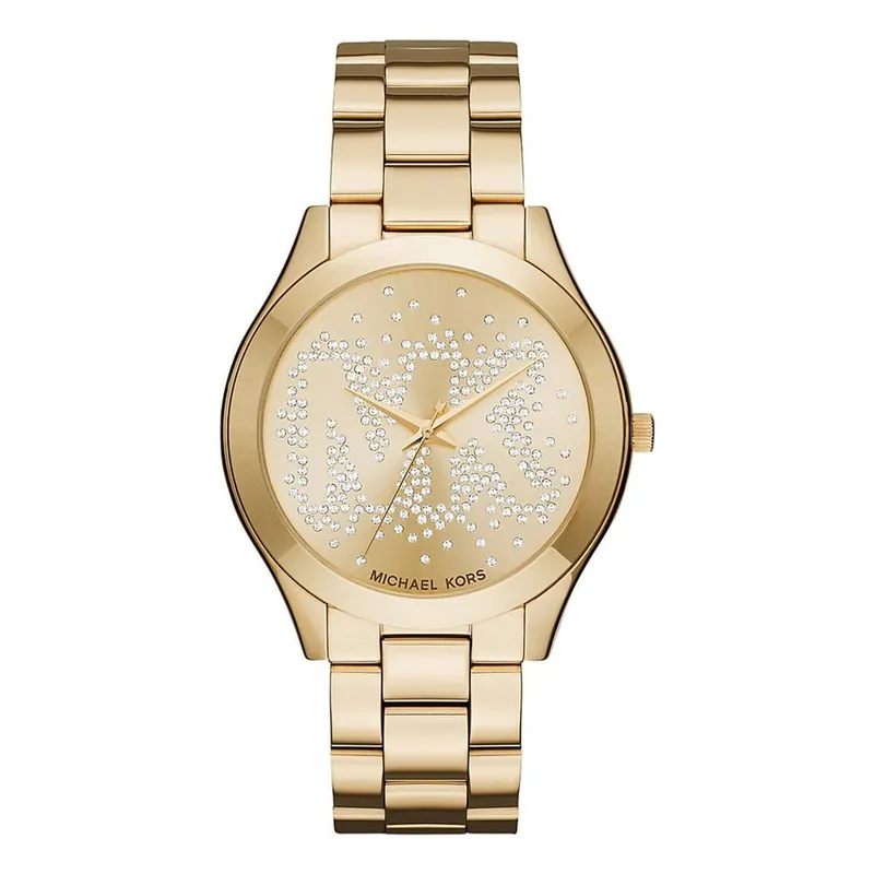 Zegarek damski w kolorze złota z kamyczkami Michael Kors Slim Runway Bonami Wysoka jakość