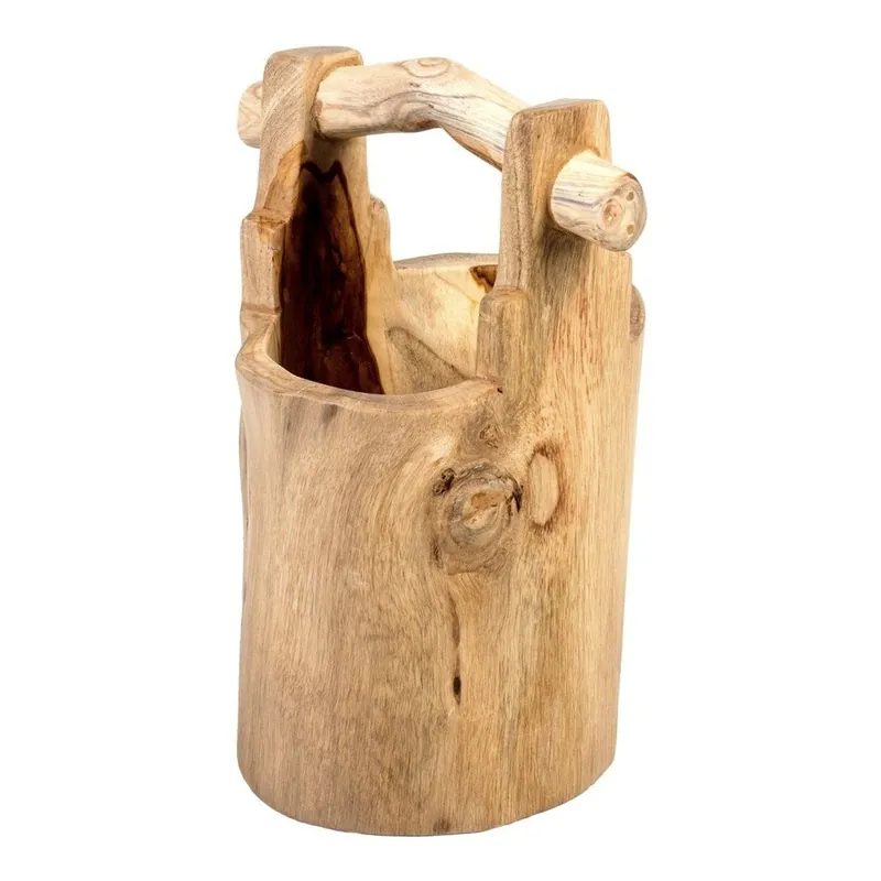 Bezpieczne zakupy Wiadro dekoracyjne z drewna tekowego Massive Home Bucket, wys. 44 cm Bonami