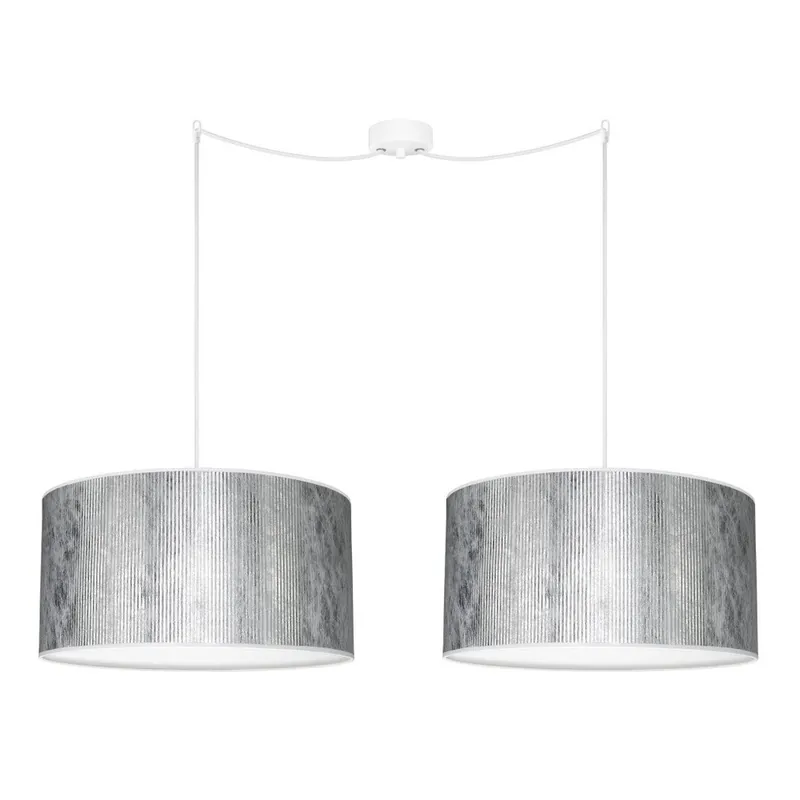 Oferta Podwójna lampa wisząca w kolorze srebra z białym kablem Bulb Attack Tres, 1,2 m Bonami