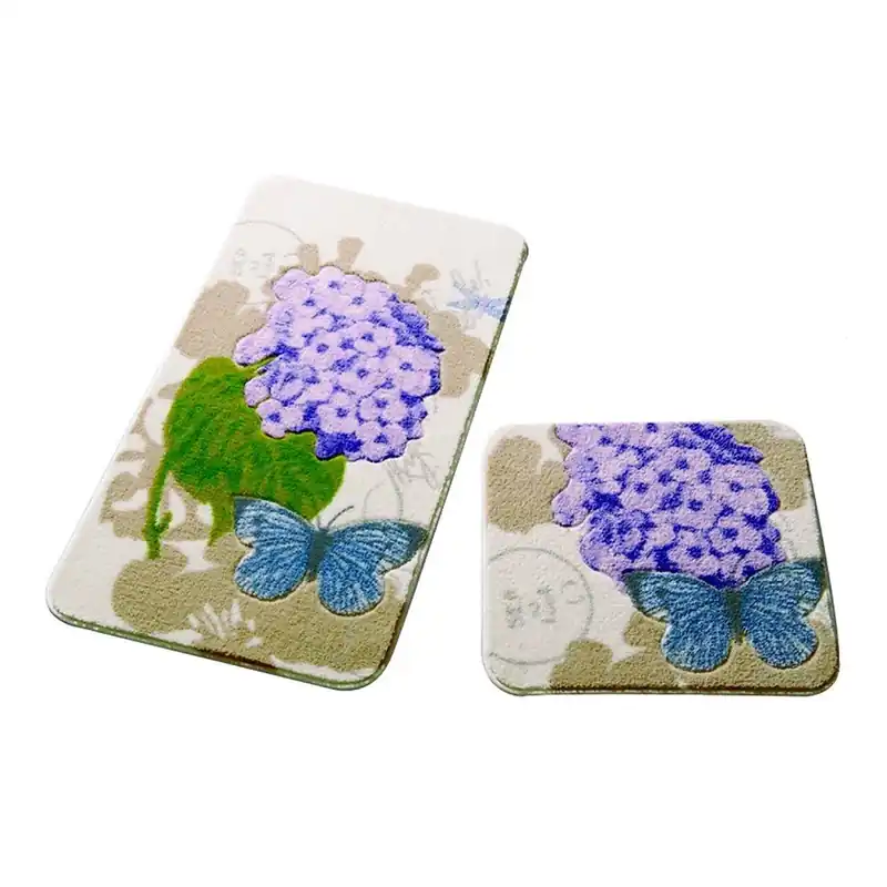 Dostępne od ręki Zestaw 2 dywaników łazienkowych Confetti Bathmats Pia Purple Bonami