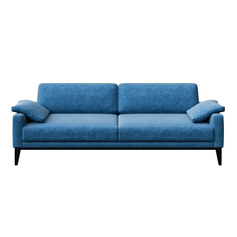 Oferta limitowana Niebieska sofa 3-osobowa z drewnianymi nogami MESONICA Musso Regular Bonami