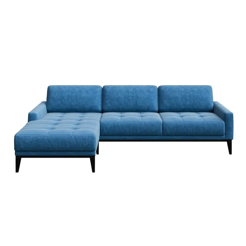 Niebieski narożnik prawostronny z drewnianymi nogami MESONICA Musso Tufted Bonami Wyjątkowa oferta