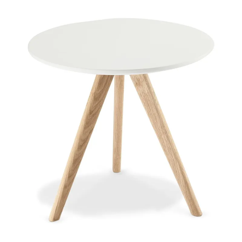 Biały stolik drewniany Furnhouse Life, Ø 48 cm Bonami Niska cena