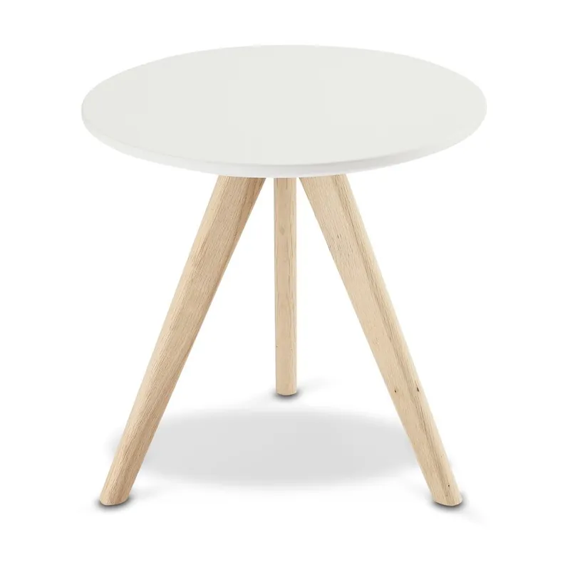 Biały stolik drewniany Furnhouse Life, Ø 40 cm Bonami Bezpieczne zakupy