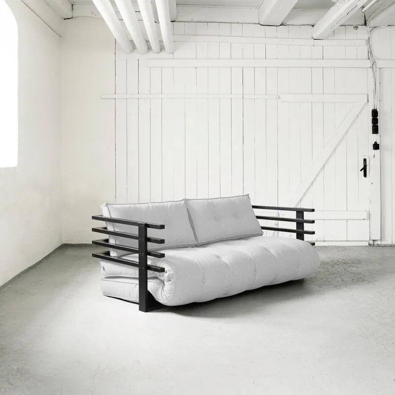 Taniej Sofa rozkładana Karup Funk Black/Light Grey Bonami