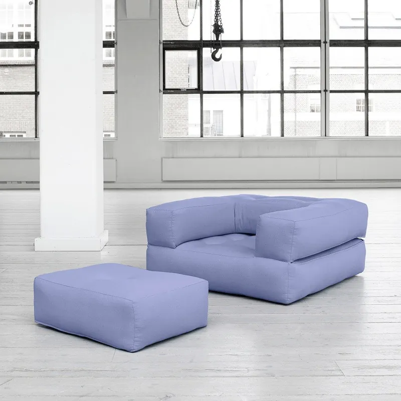 Bestseller Fotel rozkładany Karup Cube Blue Breeze Bonami
