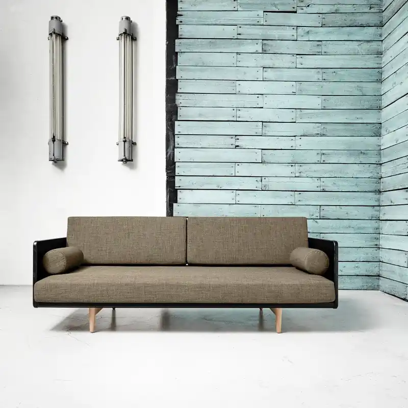Kup online Sofa rozkładana Karup Deva Black/Raw Oak/Light Grey Bonami