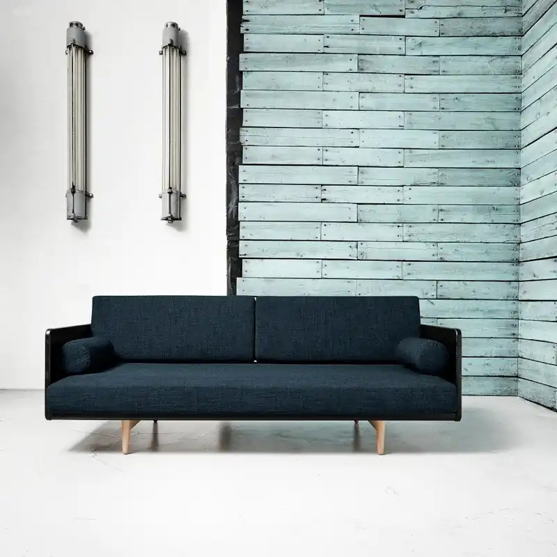 Zamów dziś Sofa rozkładana Karup Deva Black/Raw Oak/Deep Blue Bonami