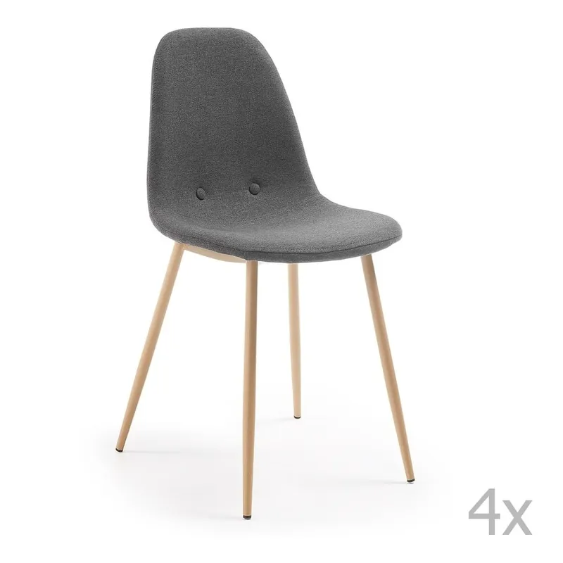 Zestaw 4 grafitowych krzeseł do jadalni La Forma Lissy Bonami Oferta