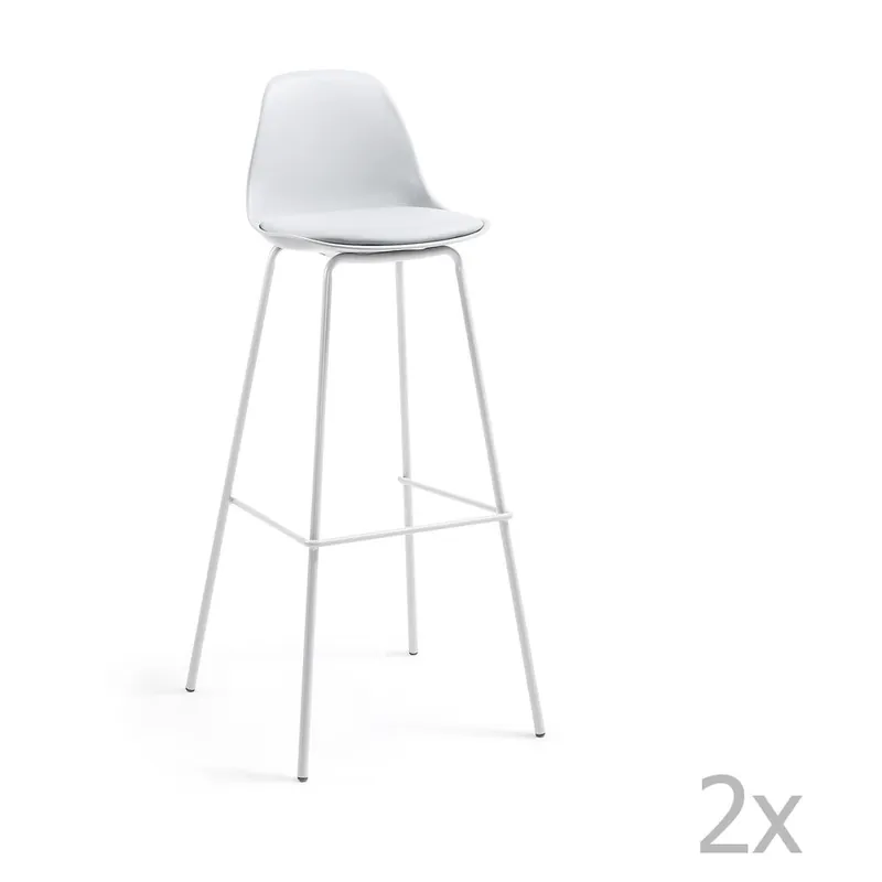 Zestaw 2 jasnoszarych hokerów La Forma Lysna Bonami Szybka wysyłka