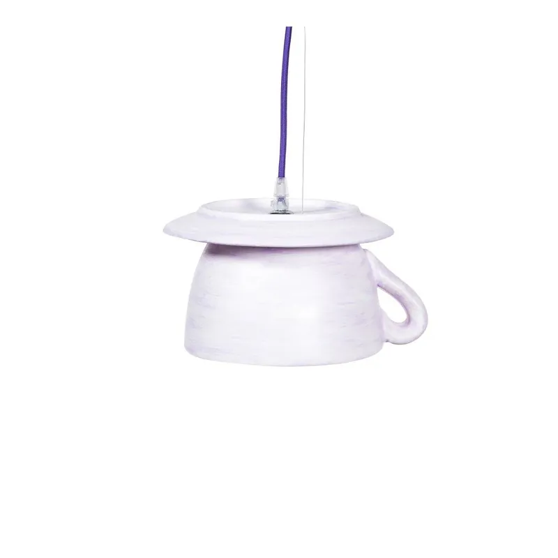 Zamów teraz Jasnofioletowa ceramiczna lampa wisząca Creative Lightings Coffee Time Bonami