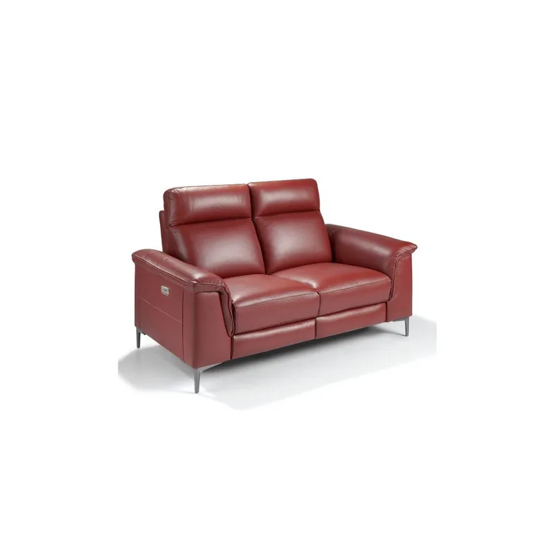 Czerwona skórzana sofa z wysuwanym podnóżkiem Ángel Cerda Fabulosa, 175 cm Bonami Tylko dziś