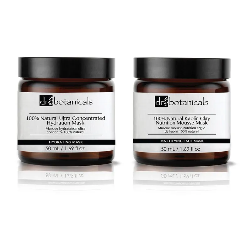 Zestaw maseczki oczyszczającej i nawilżającej Dr. Botanicals Natural Kaolin And Ultra Concentrated Hydration Bonami Szybka dostawa