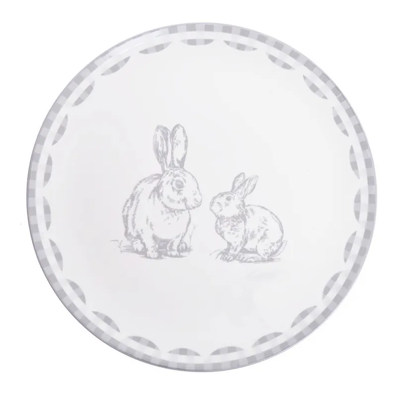 Biała patera Ewax Fuzzy Bunnies, ⌀ 26 cm Bonami Tylko do końca tygodnia