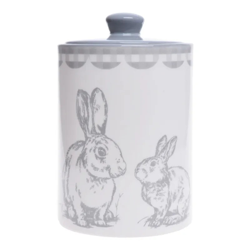 Biało-szary pojemnik Ewax Fuzzy Bunnies, ⌀ 10 cm Bonami Nie przegap
