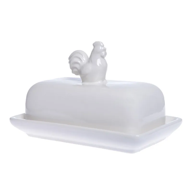Zamów teraz Biała maselniczka ceramiczna Ewax Gallo Bonami