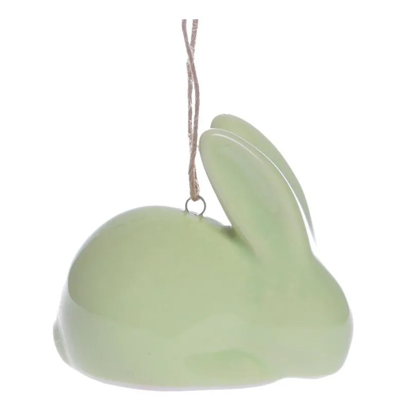 Taniej Zielony ceramiczny zajączek wiszący Ewax Cute Rabbit Bonami