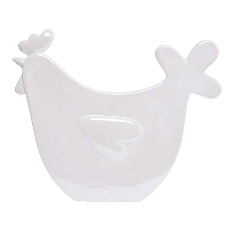 Biała kurka ceramiczna Ewax Pearl Mrs. Petunia, wys. 20 cm Bonami Super okazja
