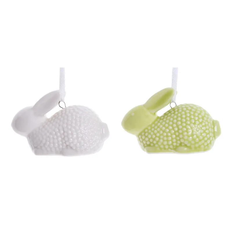 Zestaw 2 ceramicznych zajączków wiszących Ewax Furry Bunnies Bonami Do wyczerpania zapasów