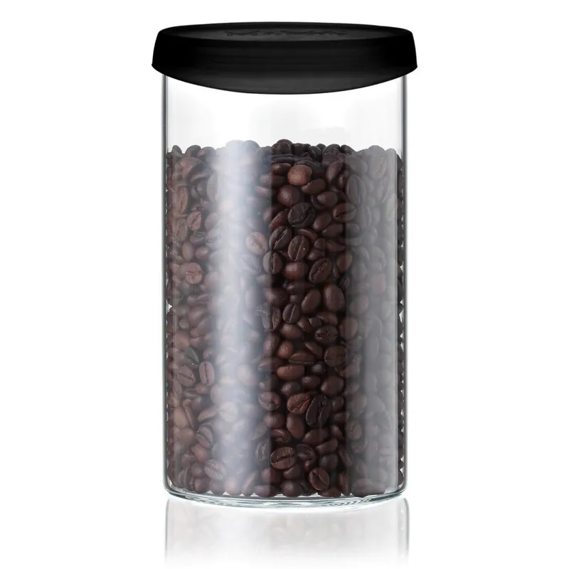 Pojemnik z czarnym wieczkiem Steel Function Canister, 1 l Bonami Wyprzedaż