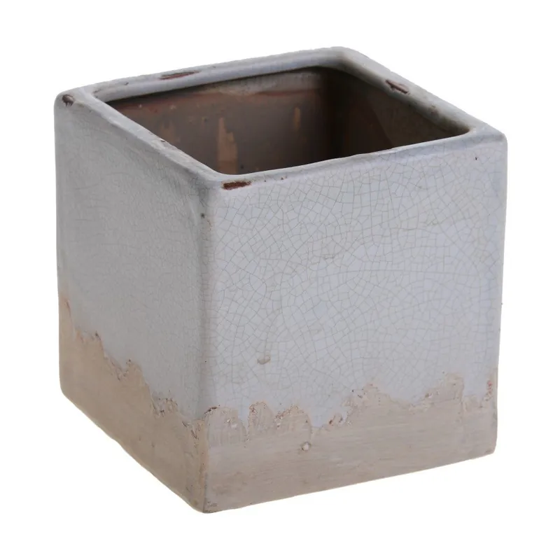 Dodaj do koszyka Sześcienna doniczka ceramiczna Dino Bianchi, wysokość 13,5 cm Bonami