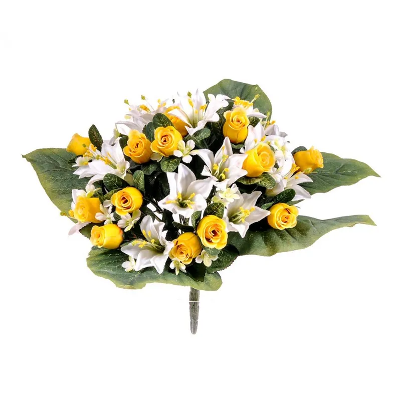 Bukiet dekoracyjny z różami i liliami Dino Bianchi, ⌀ 25 cm Bonami Darmowy zwrot