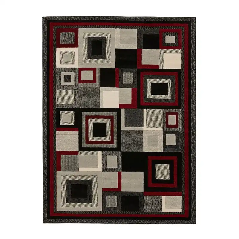 Bezpieczne zakupy Czarno-czerwony dywan Think Rugs Hudson, 60x220 cm Bonami