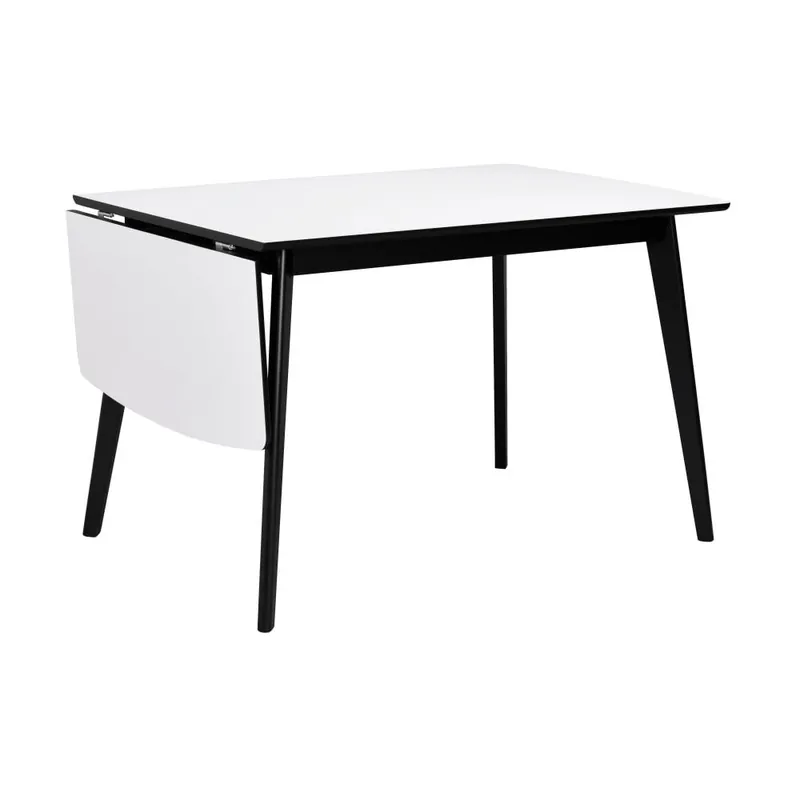 Wyprzedaż Czarno-biały stół z rozkładanym blatem Rowico Olivia, dł. 120 + 40 cm Bonami