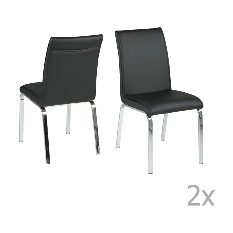 Oferta Zestaw 4 czarnych krzeseł Actona Leonora Bonami
