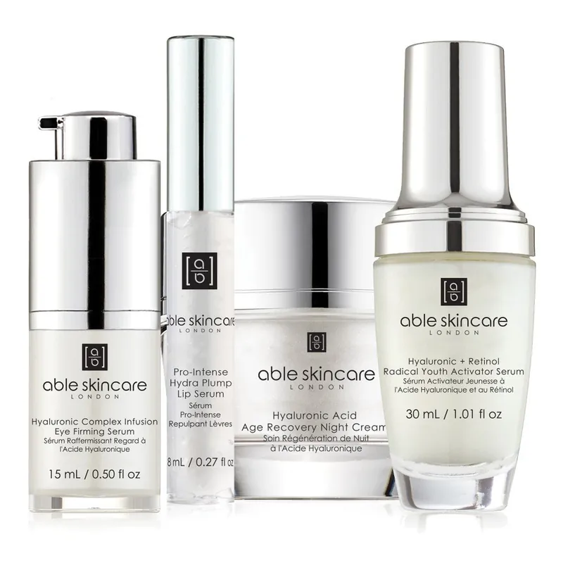 Ekspresowa dostawa Zestaw kremu, kremu pod oczy, serum do twarzy i serum do ust ABLE Pro Hyaluronic Heroes Bonami