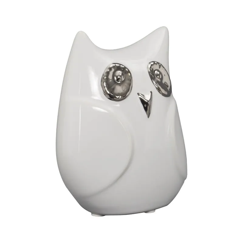 Biała ceramiczna figurka dekoracyjna Mauro Ferretti Gufo Funny Owl, wysokość 13 cm Bonami Dodaj do koszyka