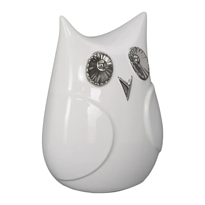 Hit sprzedaży Biała ceramiczna figurka dekoracyjna Mauro Ferretti Gufo Funny Owl, wysokość 21 cm Bonami