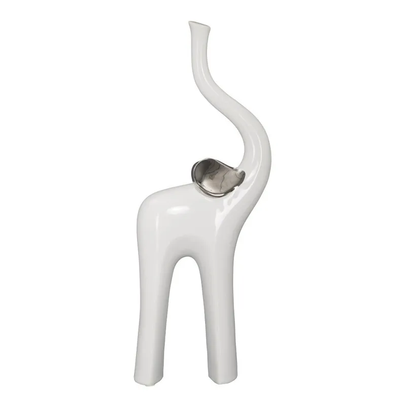 Cena promocyjna Biała ceramiczna figurka dekoracyjna Mauro Ferretti Elefante Elephunk, wysokość 39,5 cm Bonami