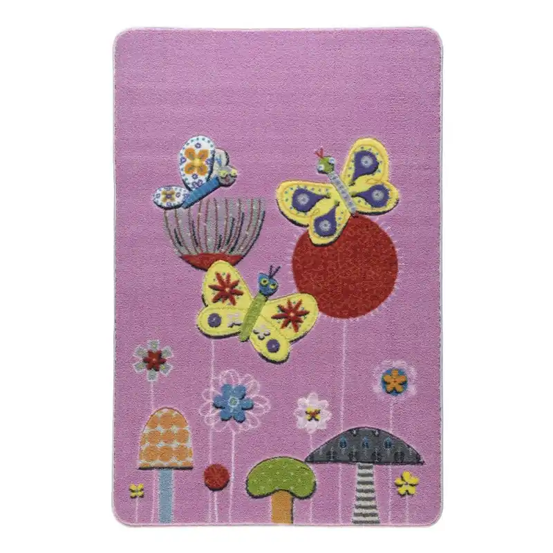 Ekspresowa dostawa Różowy dywan dziecięcy Confetti Butterfly Efect, 133x190 cm Bonami