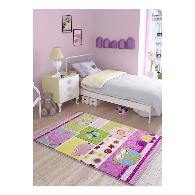 Różowy dywan dziecięcy Confetti Patchwork, 100x150 cm Bonami Łatwy zwrot