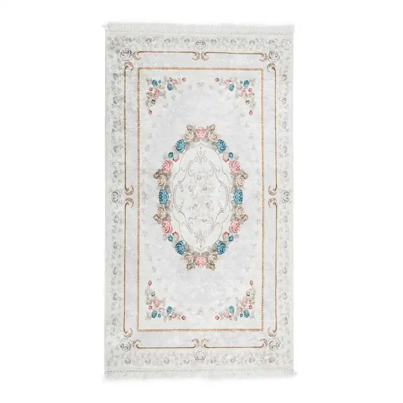 Oferta Chodnik aksamitny Luks Digital Hakuja Cream, 80x200 cm Bonami