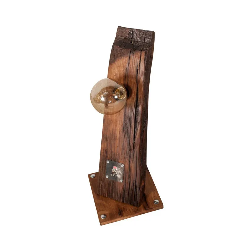 Lampa stołowa z drewna dębowego z odzysku Flame furniture Inc. Eureka Bonami Wyprzedaż