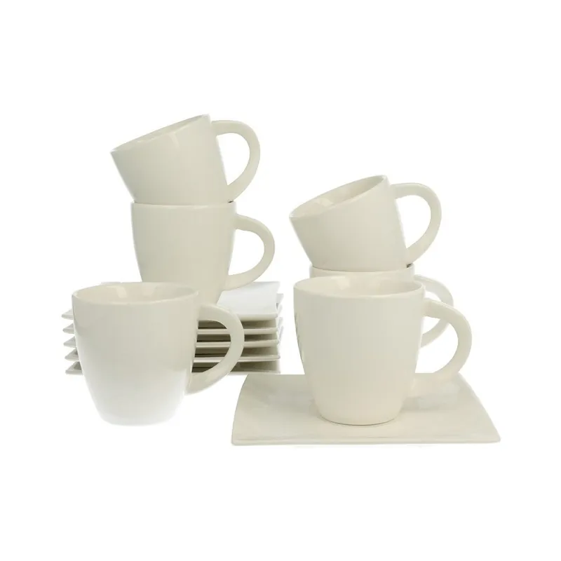 Cena promocyjna Zestaw 6 białych filiżanek z białej porcelany ze spodkiem Duo Gift, 170 ml Bonami
