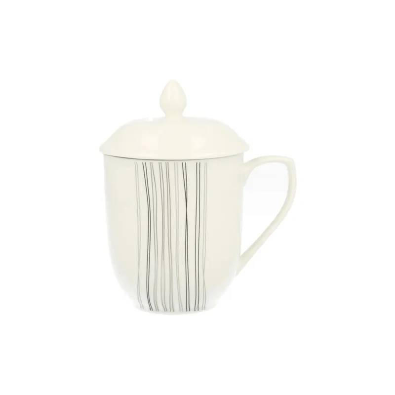 Biały kubek porcelanowy z sitkiem Duo Gift Silver Line, 230 ml Bonami Wyprzedaż
