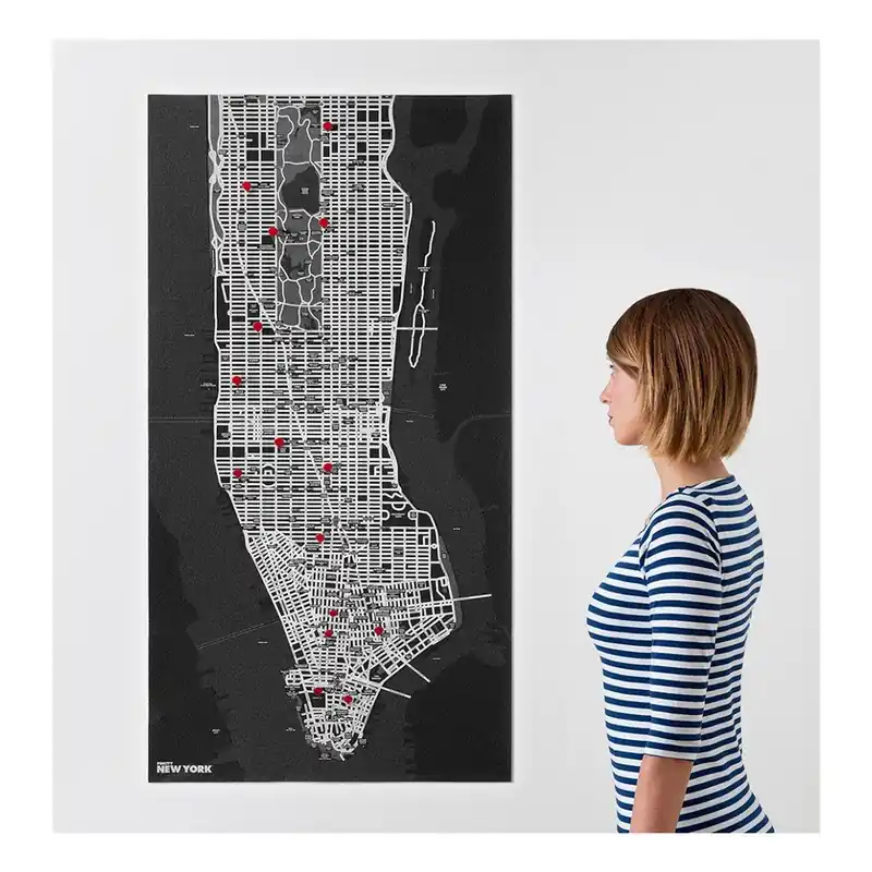 Hit sprzedaży Czarna mapa ścienna Palomar Pin New York Bonami