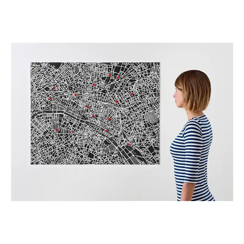 Czarna mapa ścienna Palomar Pin Paříž Bonami Hit sprzedaży