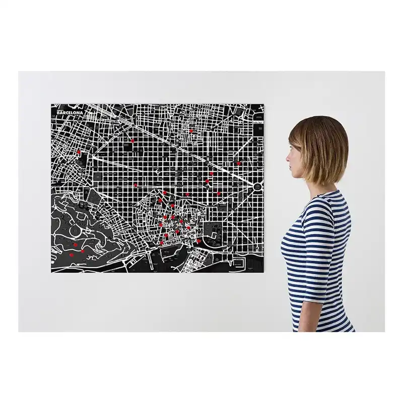 Bestseller Czarna mapa ścienna Palomar Pin Barcelona Bonami