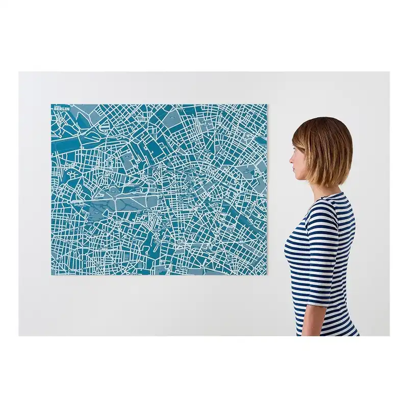 Niebieska mapa ścienna Palomar Pin Berlin Bonami Ostatnia szansa