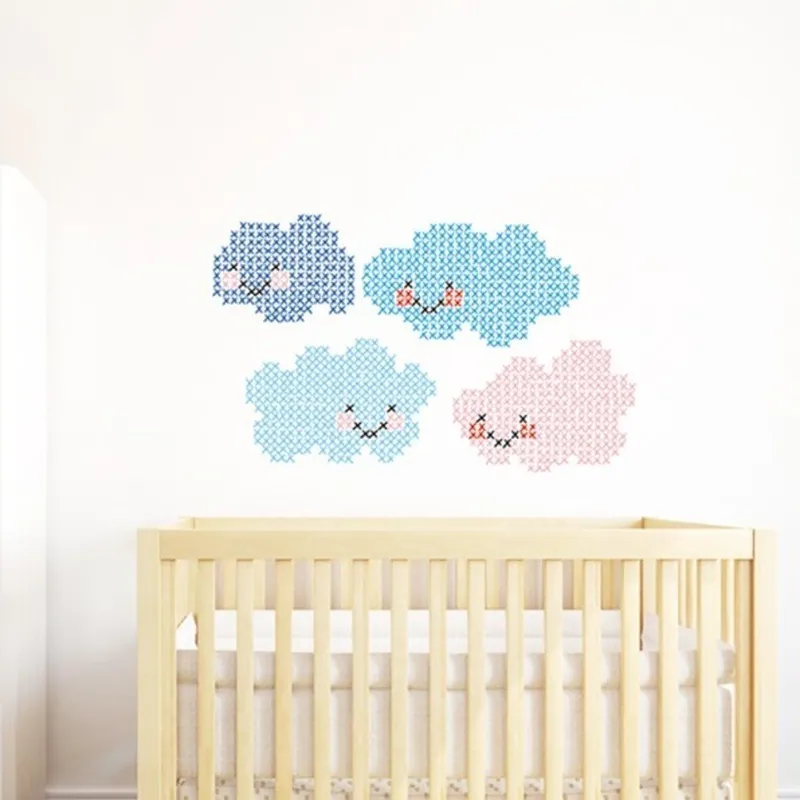 Zestaw 3 naklejek Chispum Cross Stitch Clouds Bonami Premium